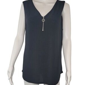 Diana Belle Black V-Neck‎ Sleeveless Top